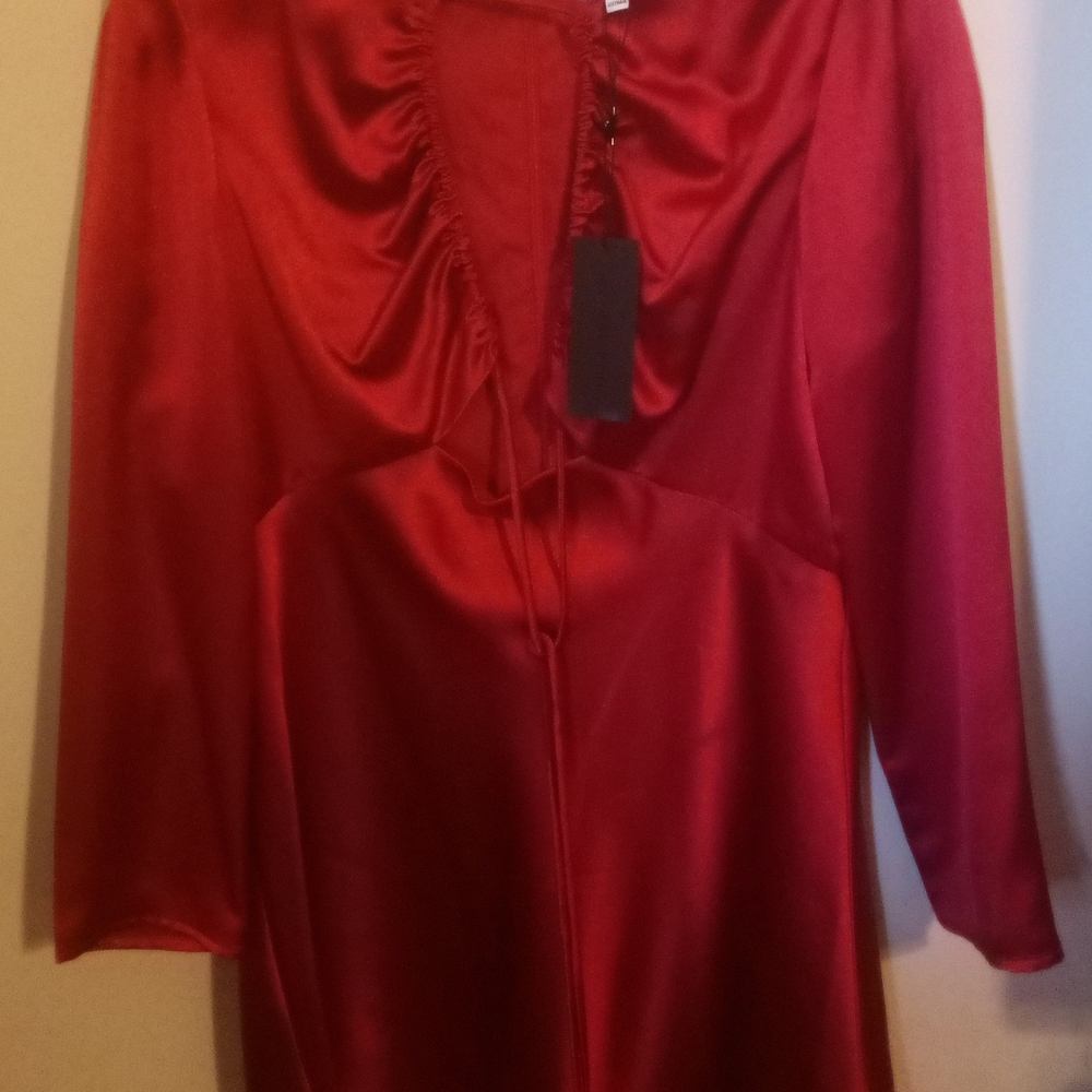 Elegant Red Satin Dress